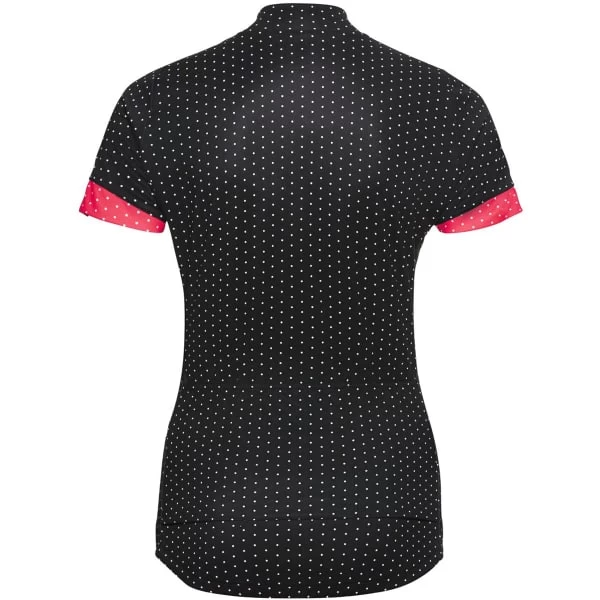 ODLO ESSENTIAL ODLO PRINT STAND-UP COLLAR S/S FZ W BLACK/PARADISE PINK 22 2 ODLO ESSENTIAL ODLO PRINT STAND-UP COLLAR S/S FZ W BLACK/PARADISE PINK 22 – Image 2