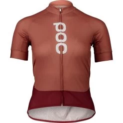 POC W'S ESSENTIAL ROAD LOGO JERSEY HIMALAYAN SALT/GARNET RED 22