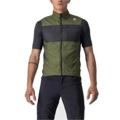 CASTELLI UNLIMITED PUFFY VEST GREEN KAKI/DARK GREY 22