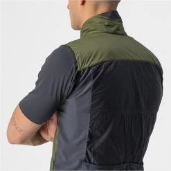 CASTELLI UNLIMITED PUFFY VEST GREEN KAKI/DARK GREY 22 9 CASTELLI UNLIMITED PUFFY VEST GREEN KAKI/DARK GREY 22 -L'art de l'équipement du cyclisme. 9 108360 unlimited puffy vert kaki gris fonce 4522010 316 04