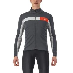 CASTELLI MORTIROLO 6S JACKET DARK GRAY/SILVER GRAY-RED REFL 23