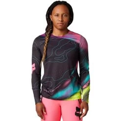 FOX FLEXAIR LS JERSEY LUNAR W BLACK/PINK 23