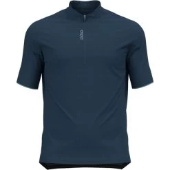 ODLO ESSENTIAL STAND-UP COLLAR S/S 1/2 ZIP BLUE WING TEAL 23