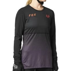 FOX W FLEXAIR LS JERSEY BLACK/PURPLE 22